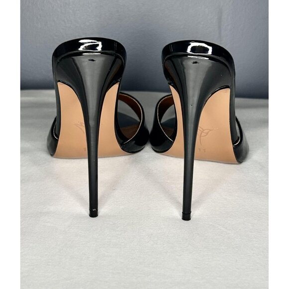 Cult of Coquette Shoes Gia Mules Size 11 Patent Pointed Toe High Heel Sexy Vegan - Picture 8 of 14